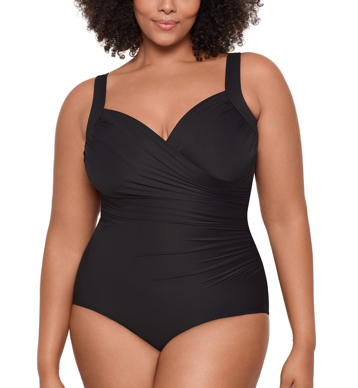 Miraclesuit Sanibel Plus Size Underwire One Piece Swimsuit (6518963W),16,Black - Black,16W