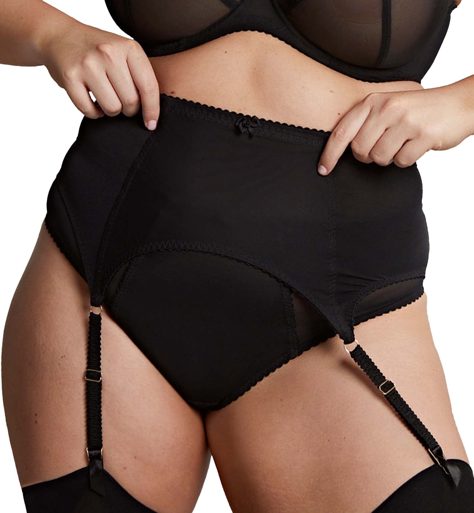 Sculptresse by Panache Liberty Waspie Suspender (10847),Medium,Black - Black,Medium