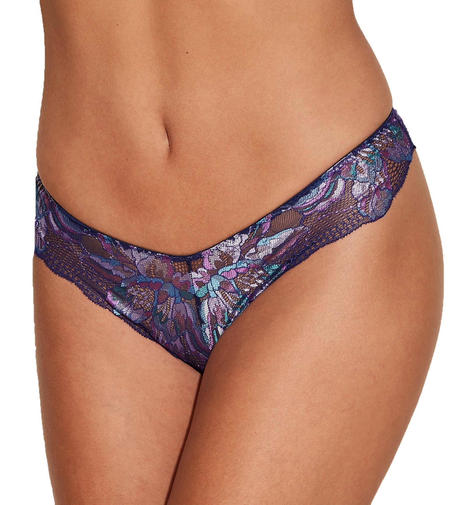 Cosabella Paradiso Low Rise Thong (PARAD0321),S/M,Navy/Rani Pink - Navy/Rani Pink,S/M