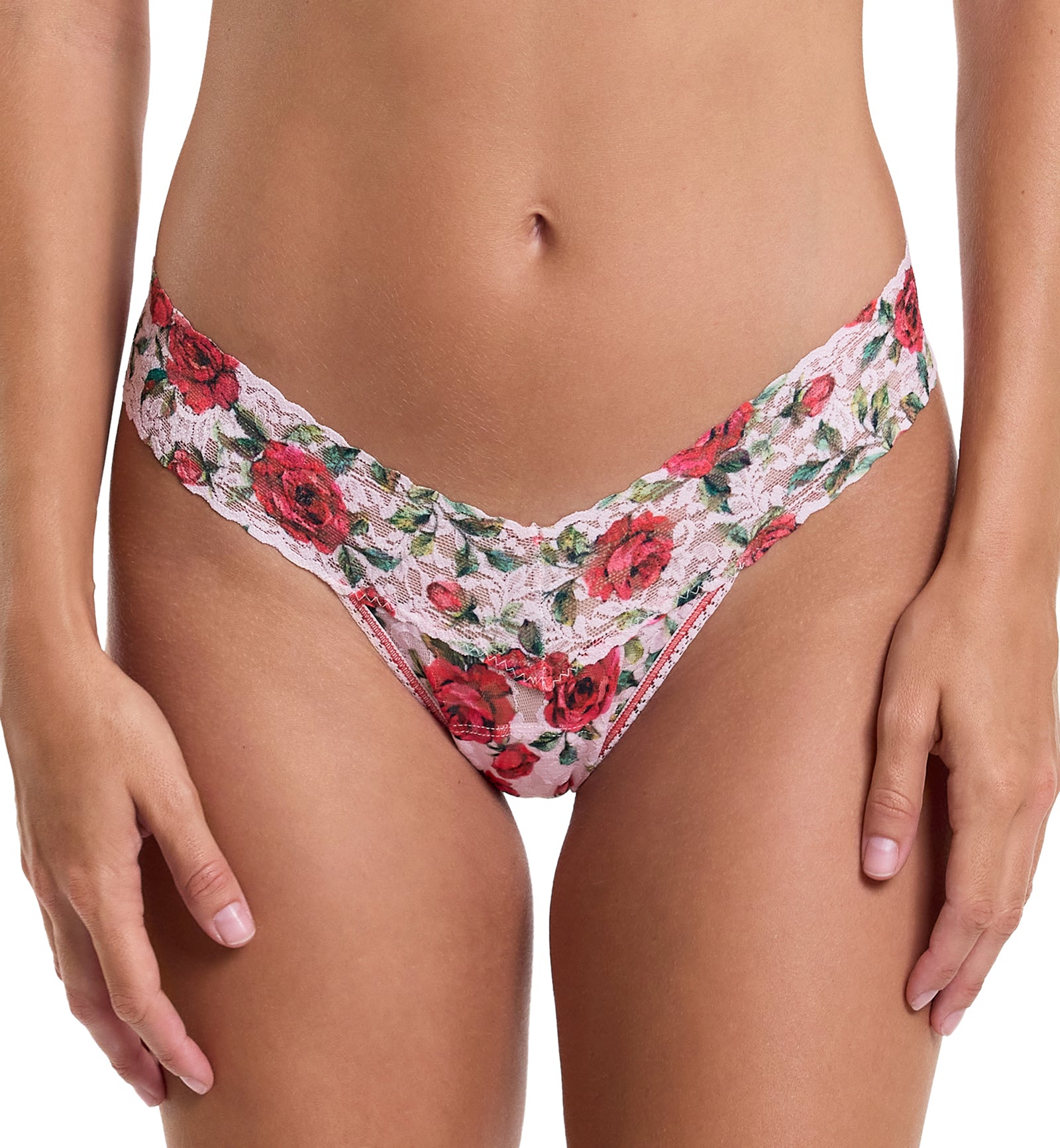 Hanky Panky Signature Lace Printed Low Rise Thong (PR4911P),Je Taime - Je Taime,One Size