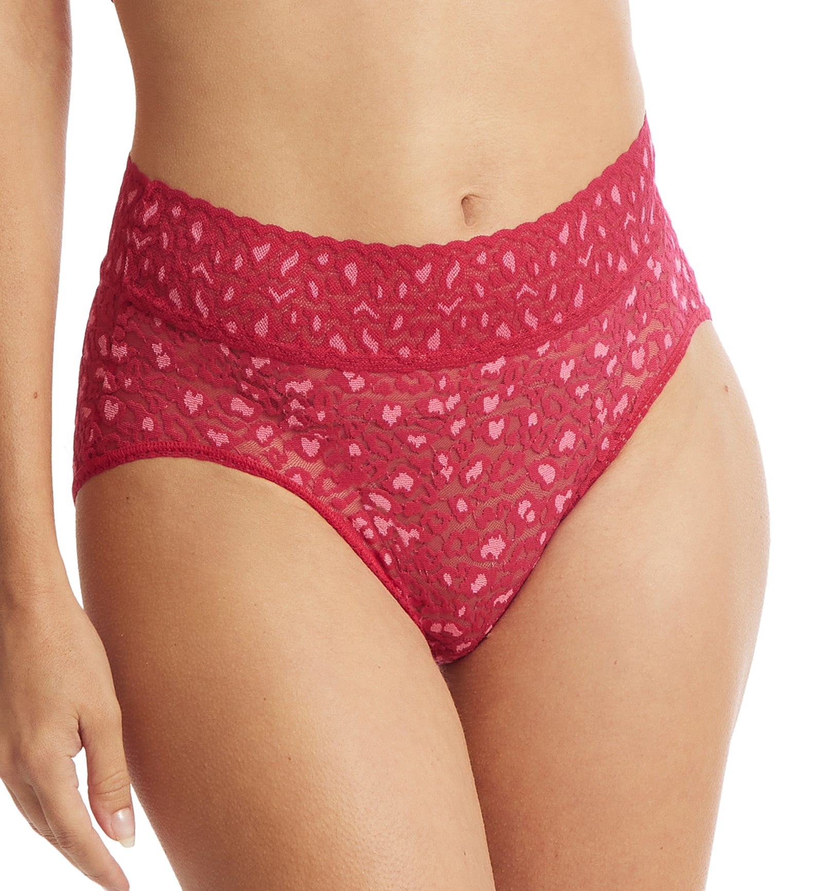 Hanky Panky Cross Dyed Leopard French Brief (7J2461),XS,Berry Sangria/Pink - Berry Sangria/Pink,XS