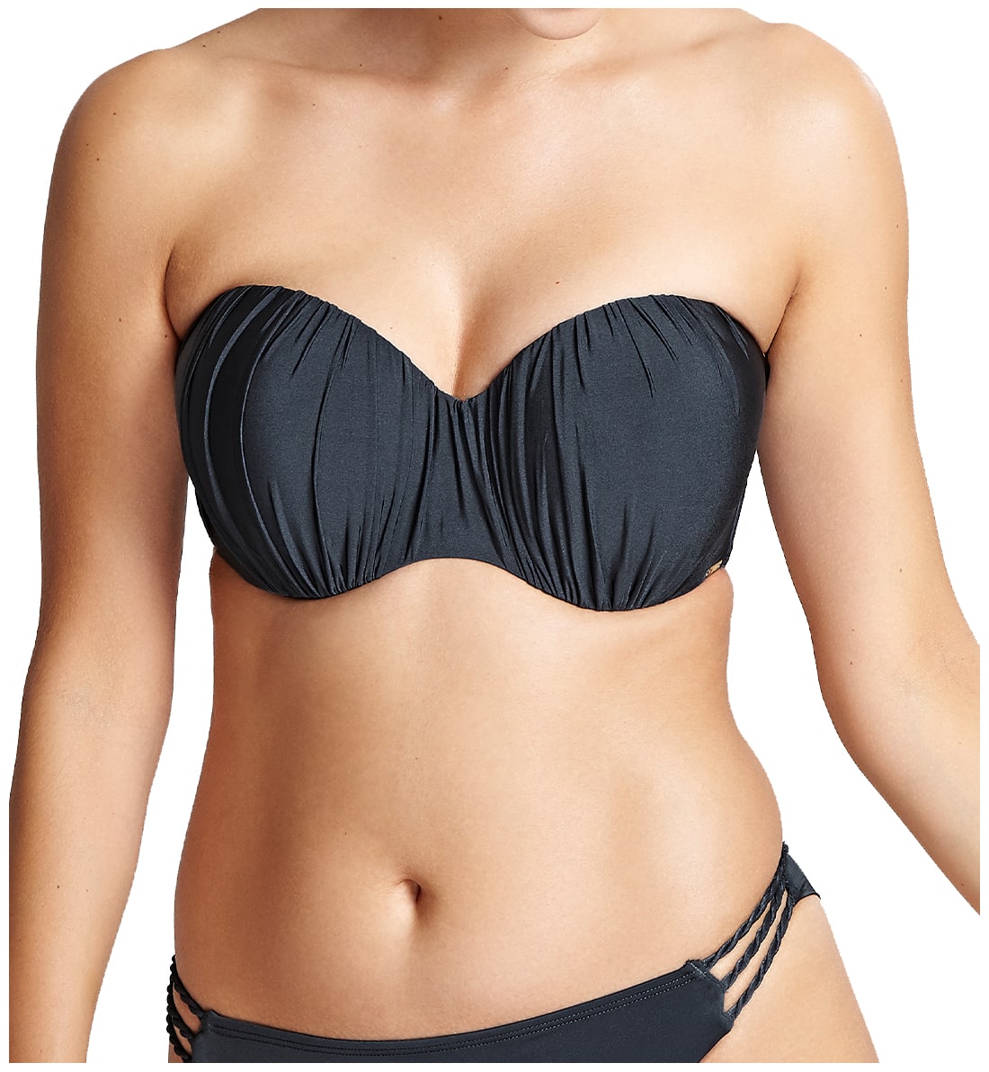 Panache Marina Underwire Molded Bandeau Bikini Top (SW0834),30E,Graphite - Graphite,30E