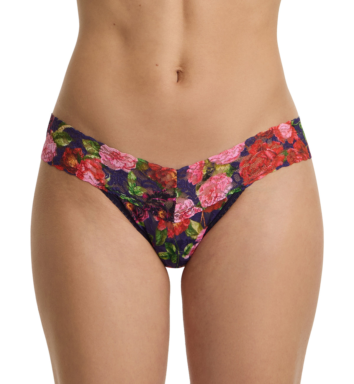 Hanky Panky Signature Lace Printed Low Rise Thong (PR4911P),Winters Tale - Winters Tale,One Size