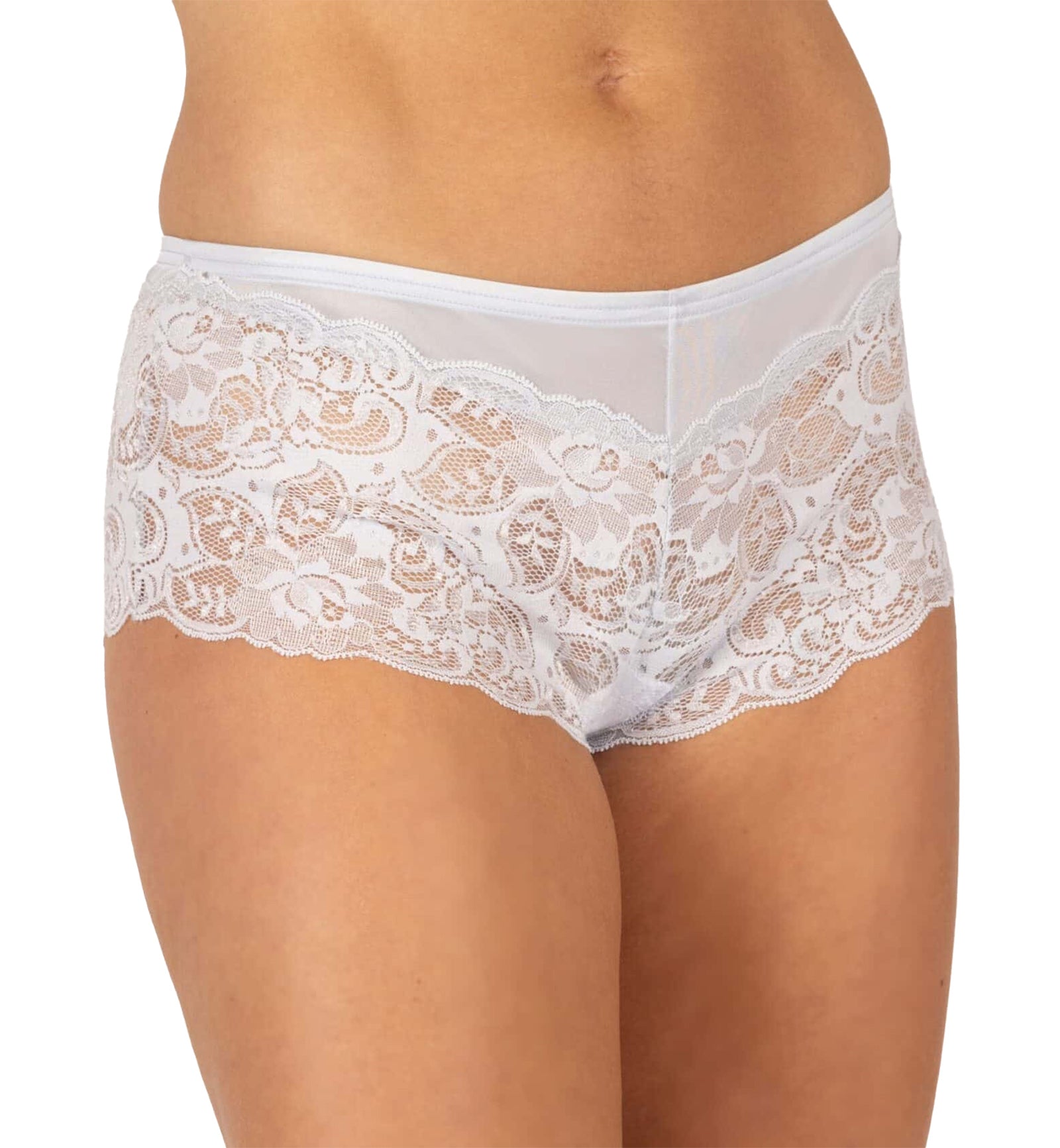 Shadowline Silhouette Lace Cheeky Panty (11737),S,Diamond White - Diamond White,Small