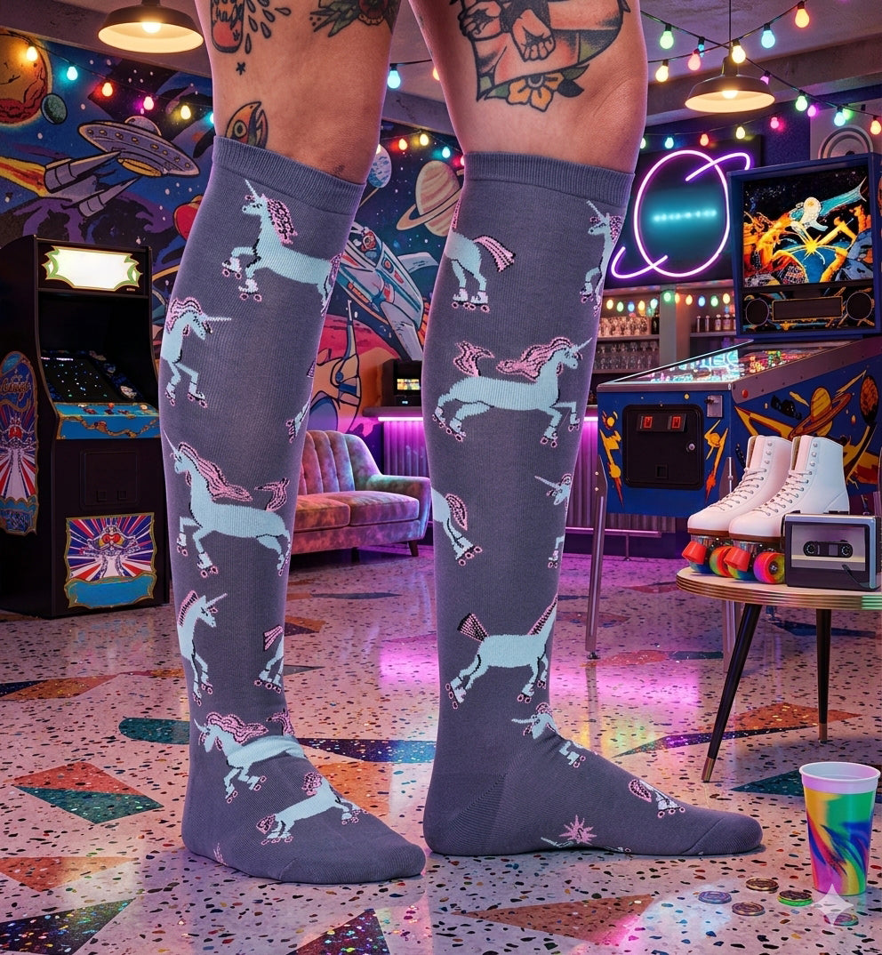 SOCK it to me Unisex Knee High Socks (f0543),Rolling With My Ponies - Rolling With My Ponies,One Size