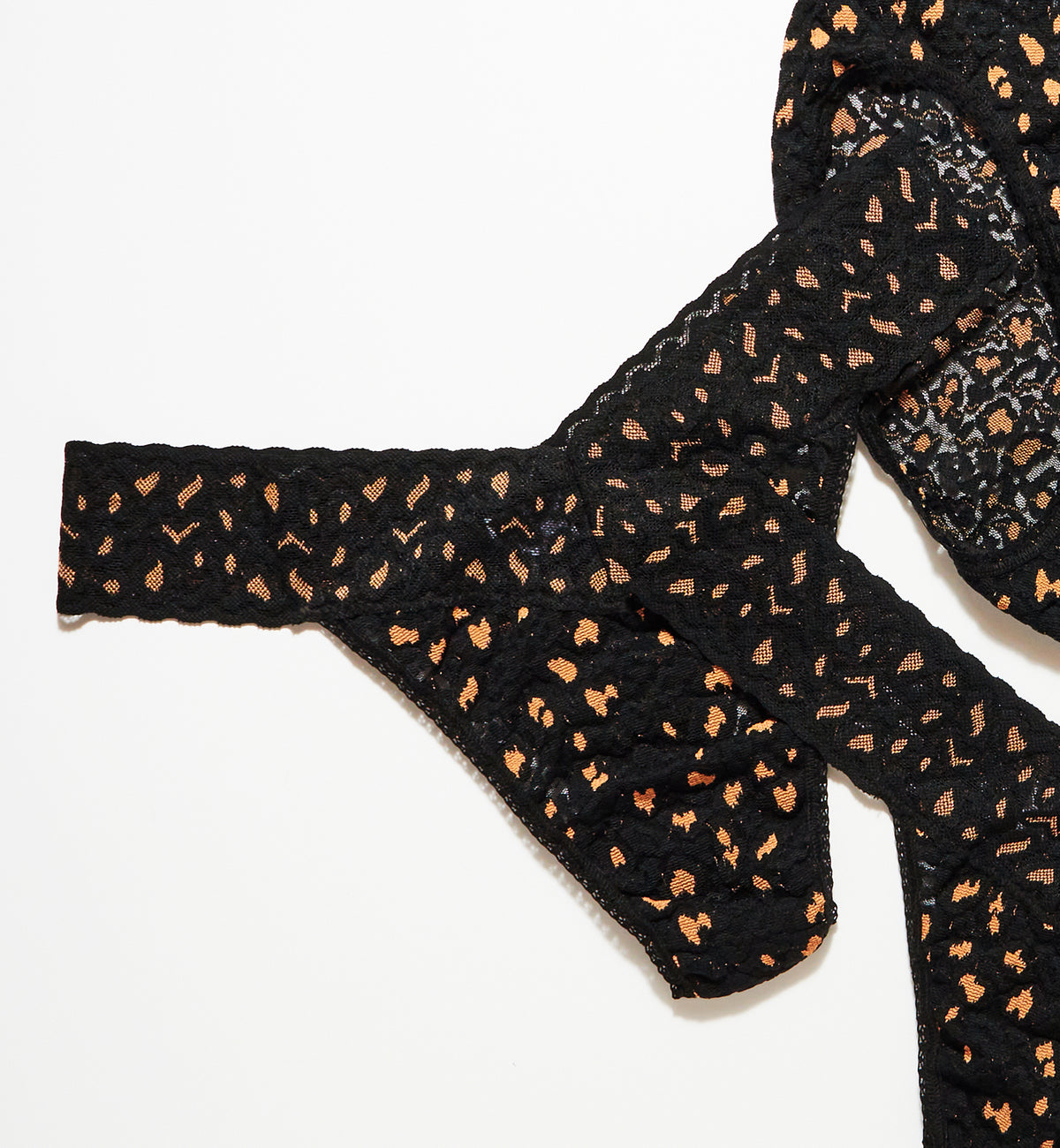 Hanky Panky Cross Dyed Leopard Original Rise Thong (7J1101P),Black/Praline - Black/Praline,One Size