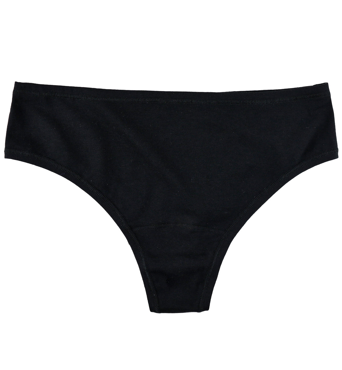 Hanky Panky Play Cotton Natural Rise Thong (721664),XS/S,Black - Black,XS/S