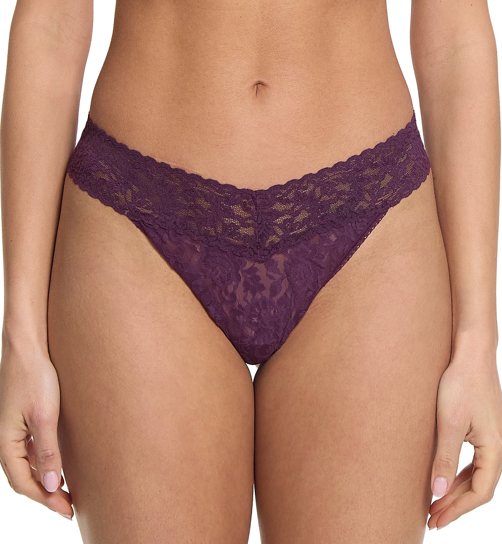 Hanky Panky Signature Lace Original Rise Thong (4811P),Stone Fruit - Stone Fruit,One Size