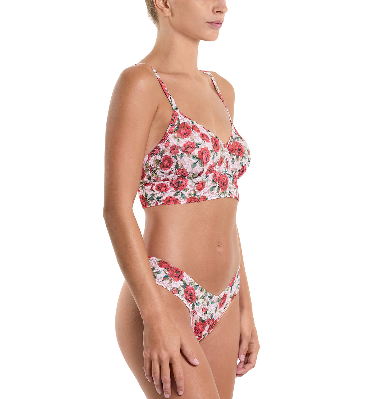 Hanky Panky Signature Lace Printed Low Rise Thong (PR4911P),Je Taime - Je Taime,One Size