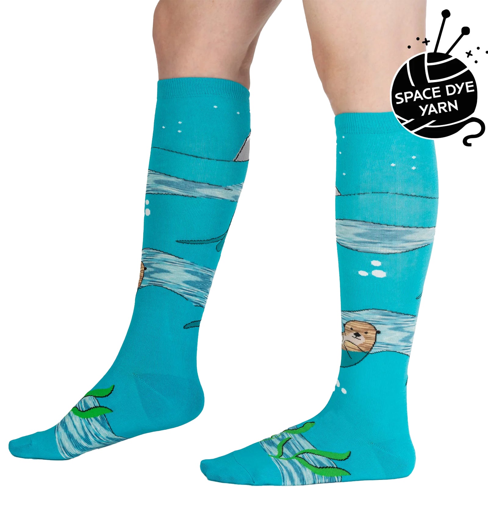 SOCK it to me Unisex Knee High Socks (F0627),Plays Well With Otters - Plays Well With Otters,One Size
