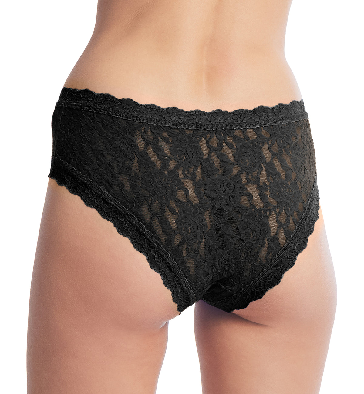 Hanky Panky Signature Lace V-Front Cheeky Brief (482454),XS,Black - Black,XS