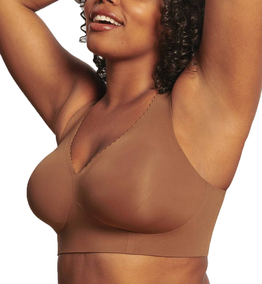 Evelyn &amp; Bobbie EVELYN Deep V-Neck Bralette (1834),Small,Clay - Clay,Small