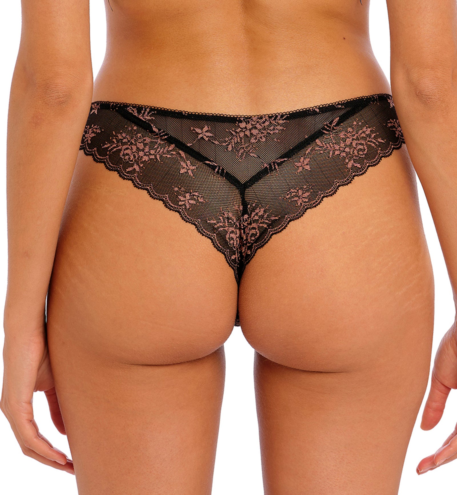 Freya Offbeat Decadence Lace Brazilian Panty (402571),XS,Black - Black,XS