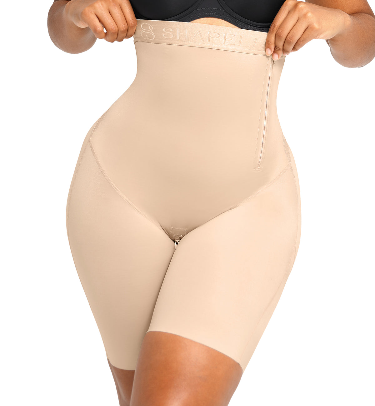 SHAPELLX BOOT-YEAH SilkSculpt High-Waisted Short (MT230442),Small,Beige - Beige,Small