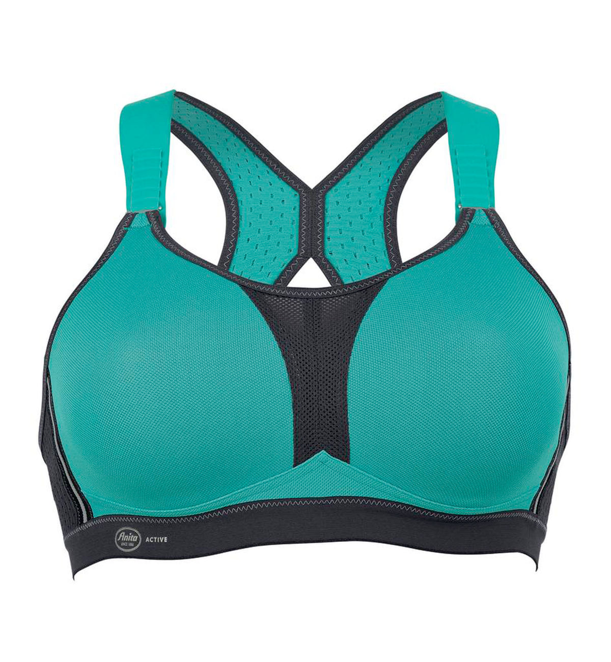 Anita Dynamix Star Max Support Softcup Sports Bra (5537),32B,Peacock/Anthracite - Peacock/Anthracite,32B