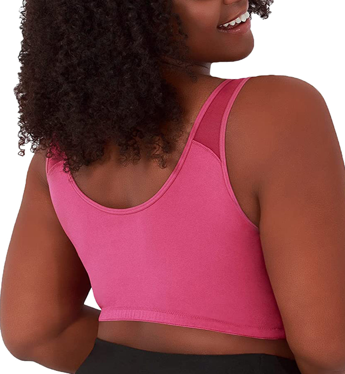Leading Lady Charlene Seamless Cross-over Bralette (5511),Medium,Magenta Haze - Magenta Haze,Medium