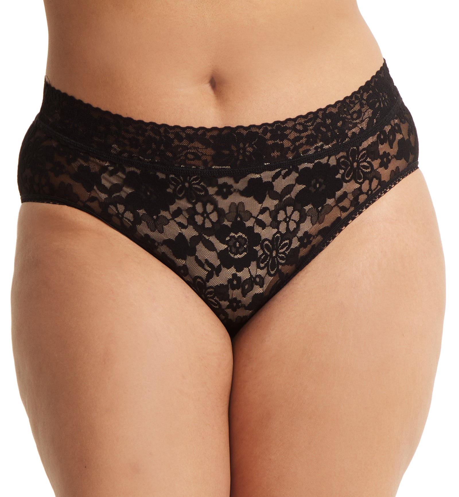 Hanky Panky Daily Lace French Brief PLUS (772461X),1X,Black - Black,1X