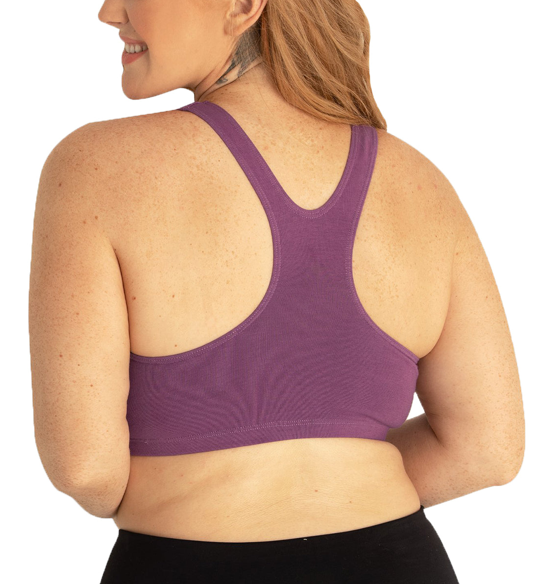 Leading Lady Serena Wirefree Racerback Sports Bra (514),38 DD/F/G,Amethyst Plum - Amethyst Plum,38 DD/F/G