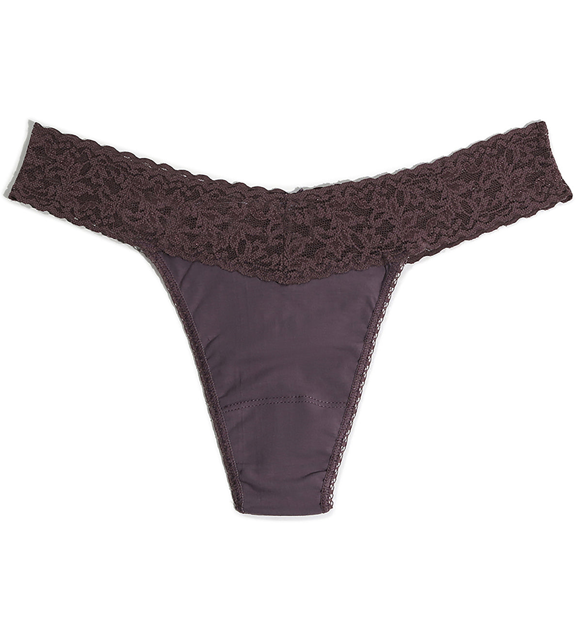 Hanky Panky Original Rise Cotton Thong with Lace (891801),Dusk - Dusk,One Size