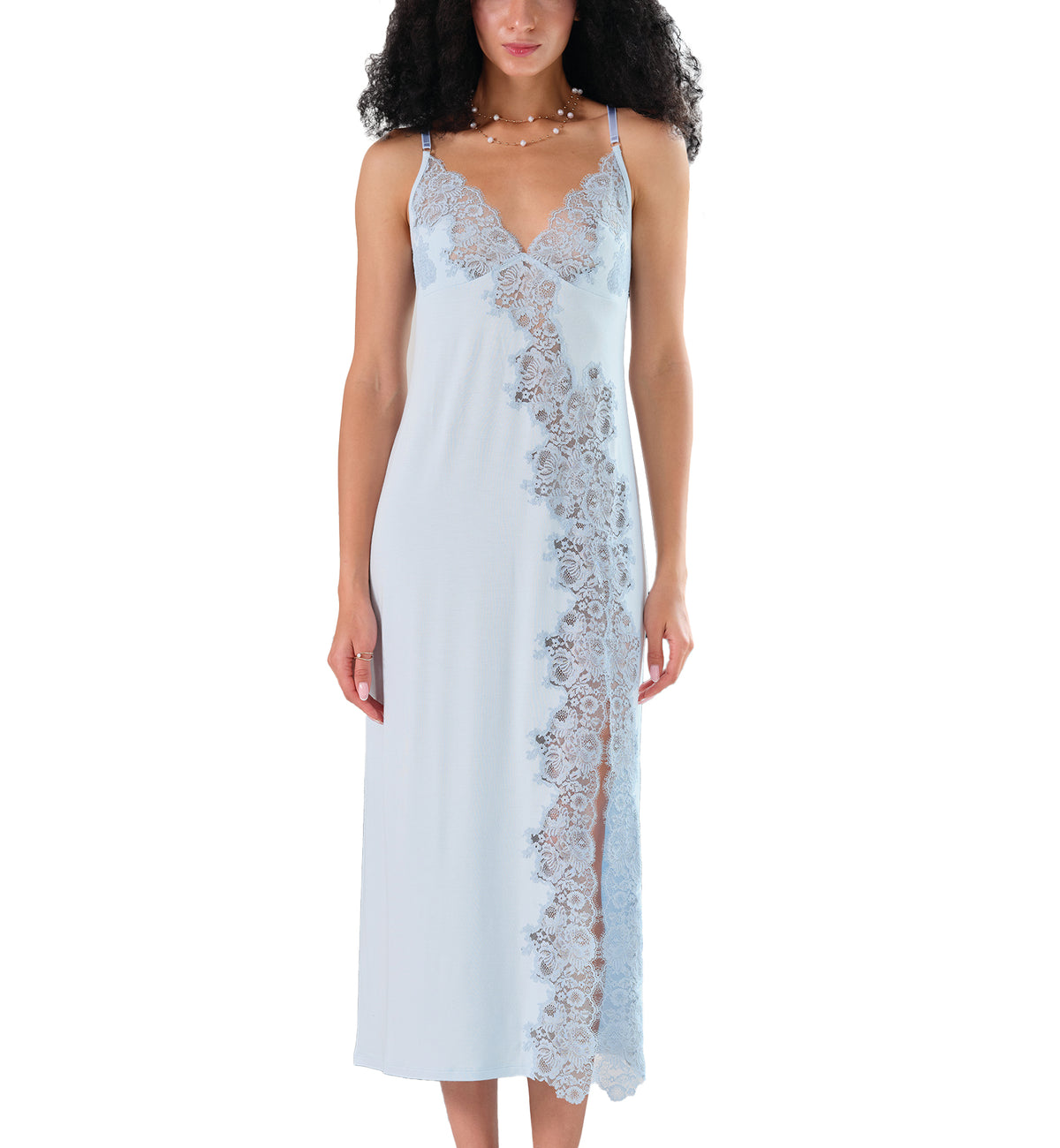 effetto Bamboo Night Bloom Nightgown (03347),XS,Icy Blue - Icy Blue,XS