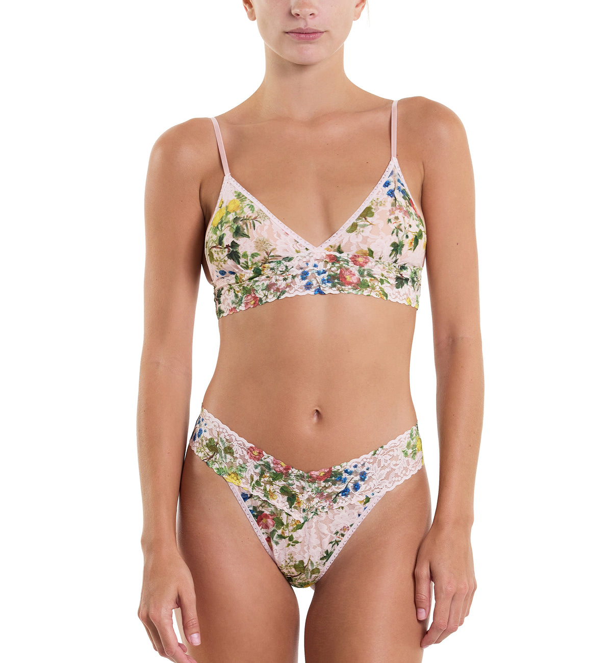 Hanky Panky Signature Lace Printed Original Rise Thong (PR4811P),Overjoyed - Overjoyed,One Size