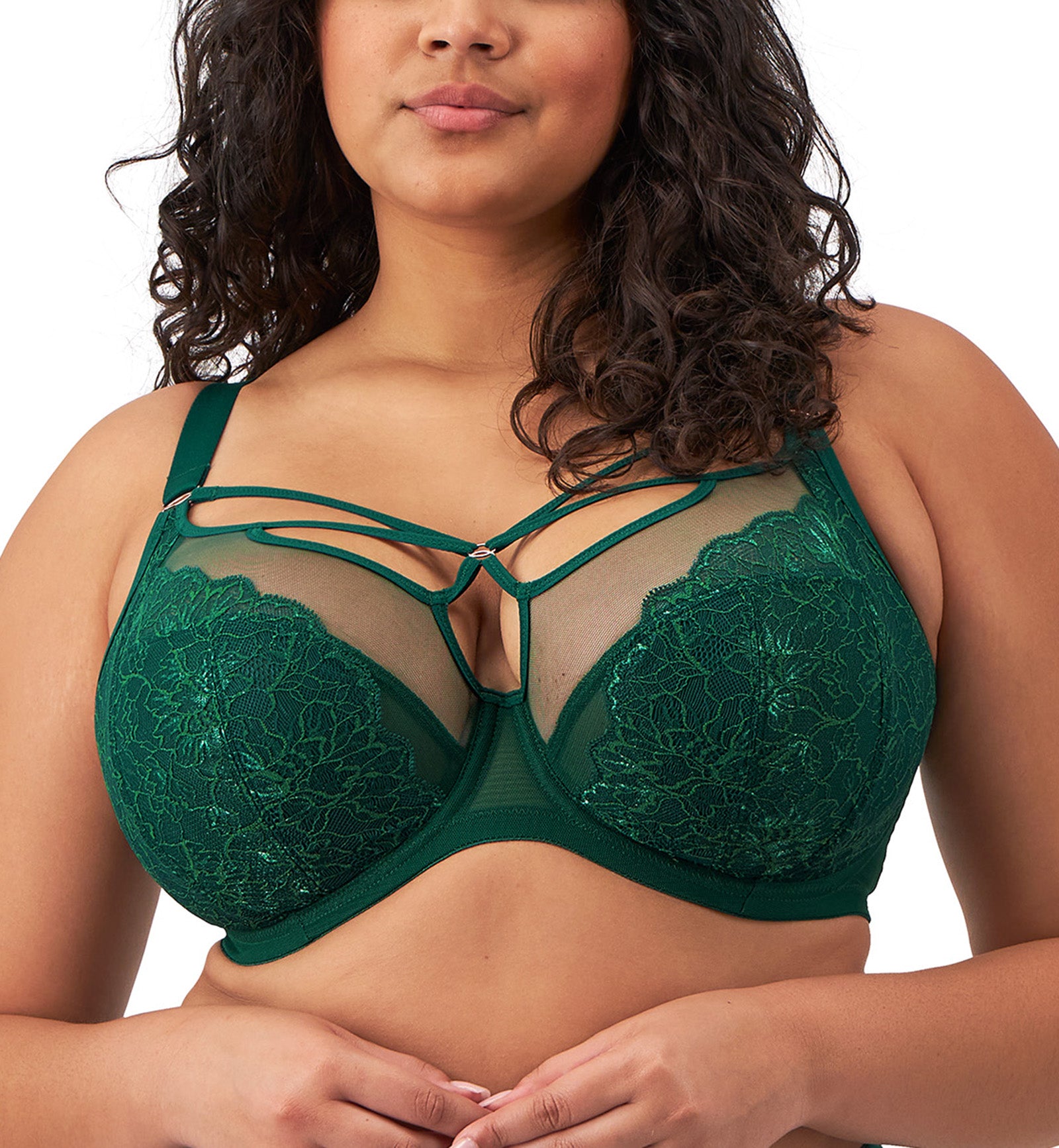 Elomi Brianna Plunge Underwire Bra (8080),32H,Rainforest - Rainforest,32H