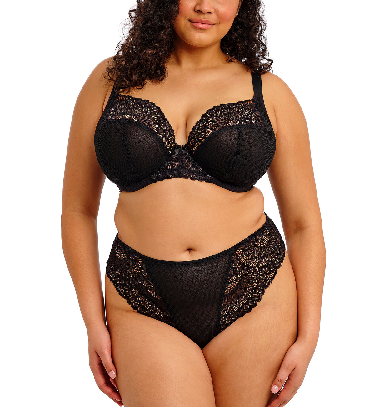 Elomi Tiernie Plunge Underwire Bra (303334),32GG,Black - Black,32GG