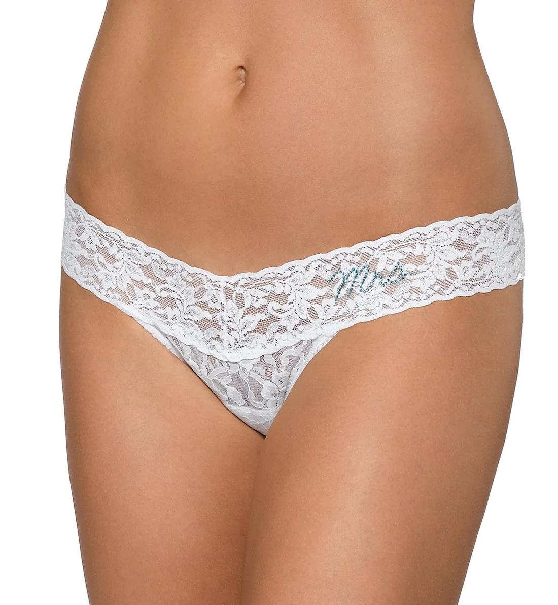 Hanky Panky Bridal MRS Low Rise Thong (4810T2),One Size,White/Blue Crystal - White/Blue Crystal,One Size