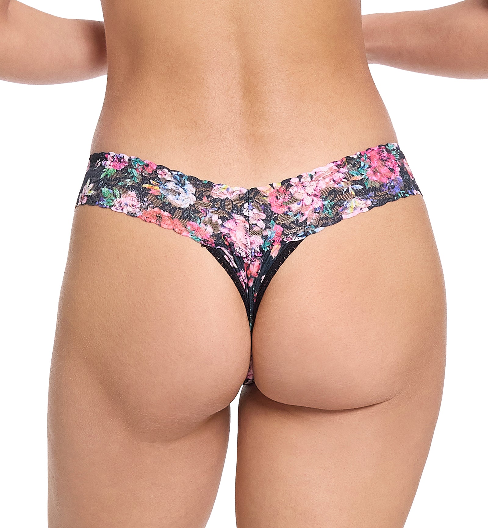 Hanky Panky Signature Lace Printed Low Rise Thong (PR4911P),Dark Peoni - Dark Peoni,One Size