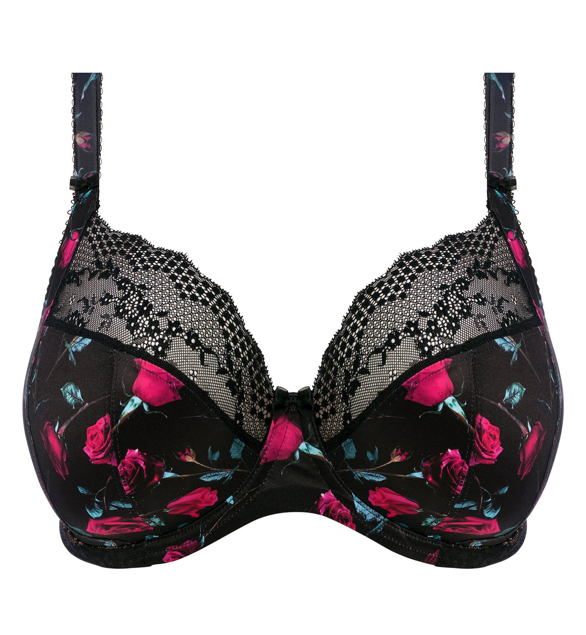 Elomi Lucie Banded Stretch Lace Plunge Underwire Bra (4490),32GG,Rock N Rose - Rock N Rose,32GG