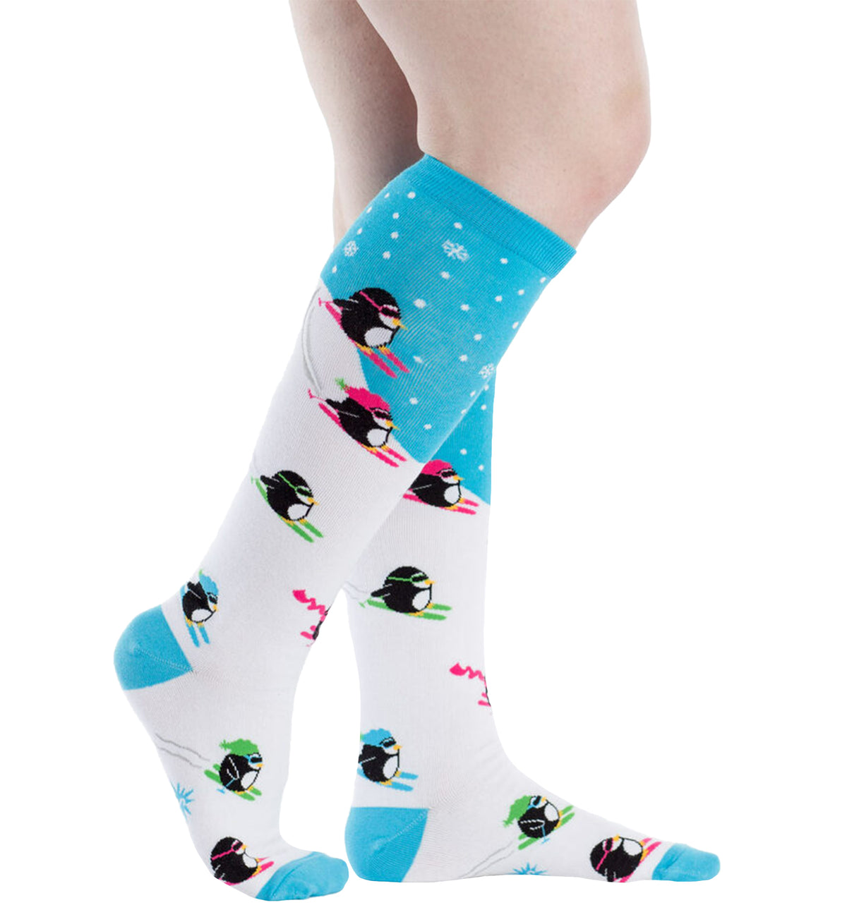SOCK it to me Unisex Knee High Socks (f0329),Downhill Penguins - Downhill Penguins,One Size