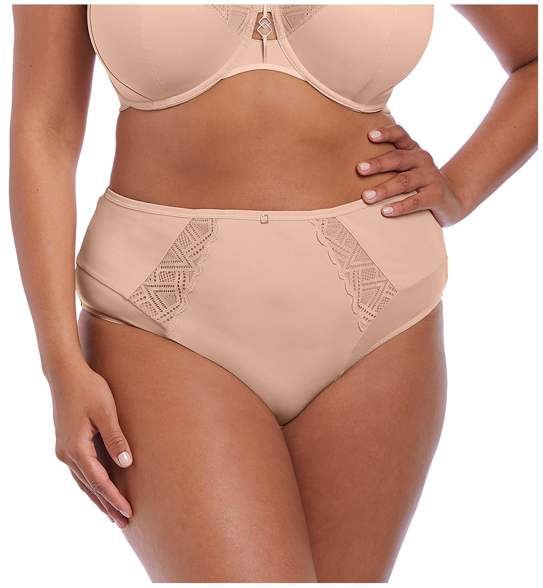 Elomi Lydia Matching High Leg Brief (4395),Large,Sahara - Sahara,Large