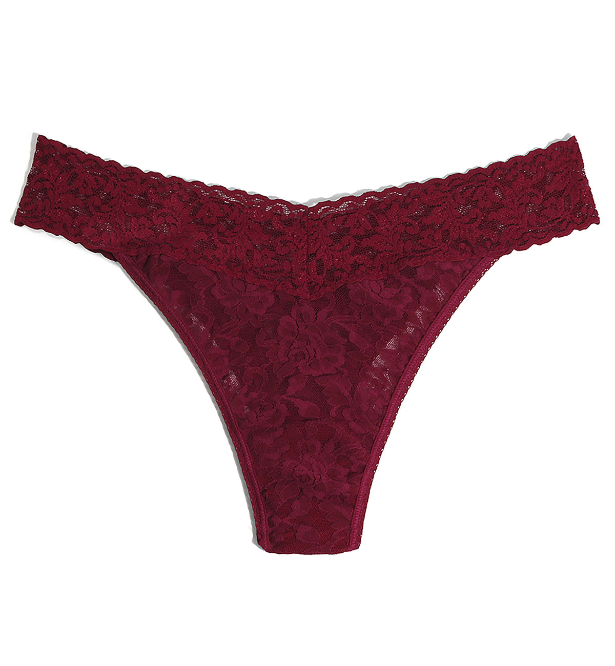 Hanky Panky Signature Lace Original Rise Thong (4811P),Dark Pomegranate - Dark Pomegranate,One Size