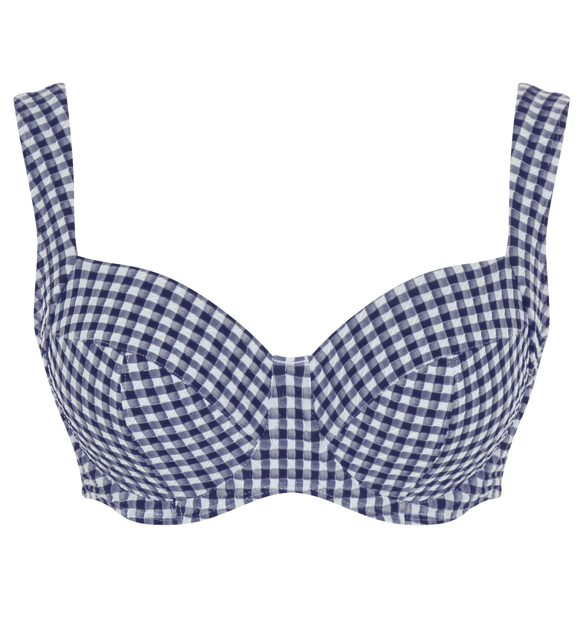 Panache Olivia Full Cup Underwire Bikini Top (SW1722),30G,Navy Gingham - Navy Gingham,30G
