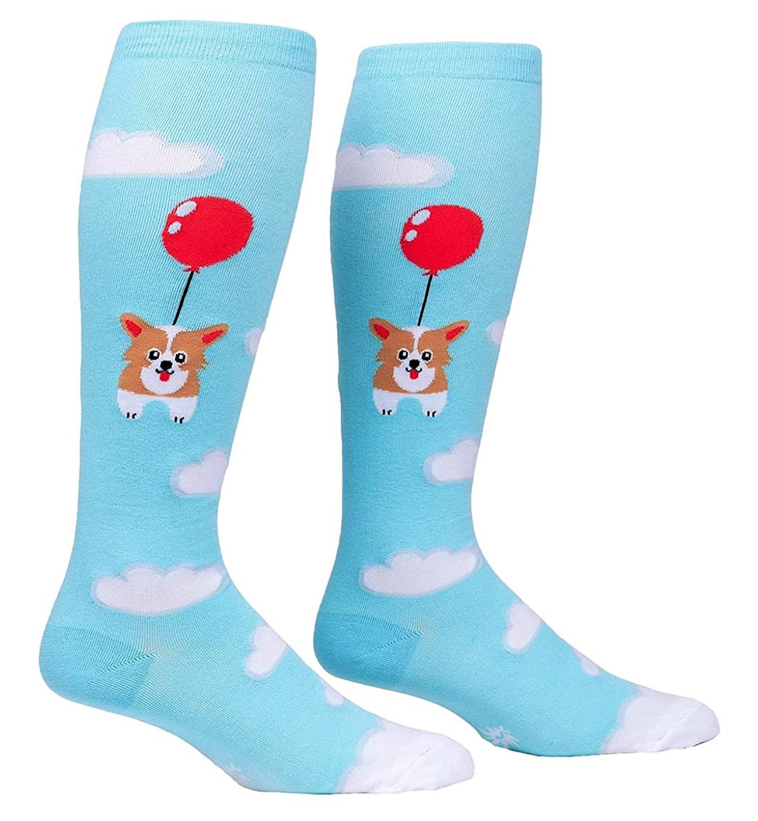 SOCK it to me Unisex Stretch-It Knee High Socks (S0130),Pup, Pup and Away - Pup Pup and Away,One Size
