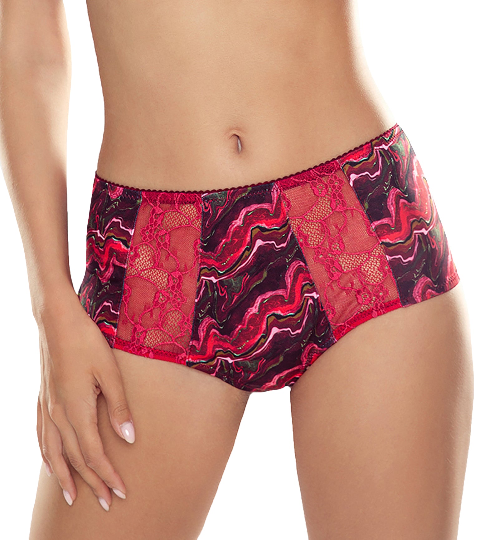 Comexim Olena Matching High Panty (CMOLENAMP),Small,Torched Geode - Torched Geode,Small