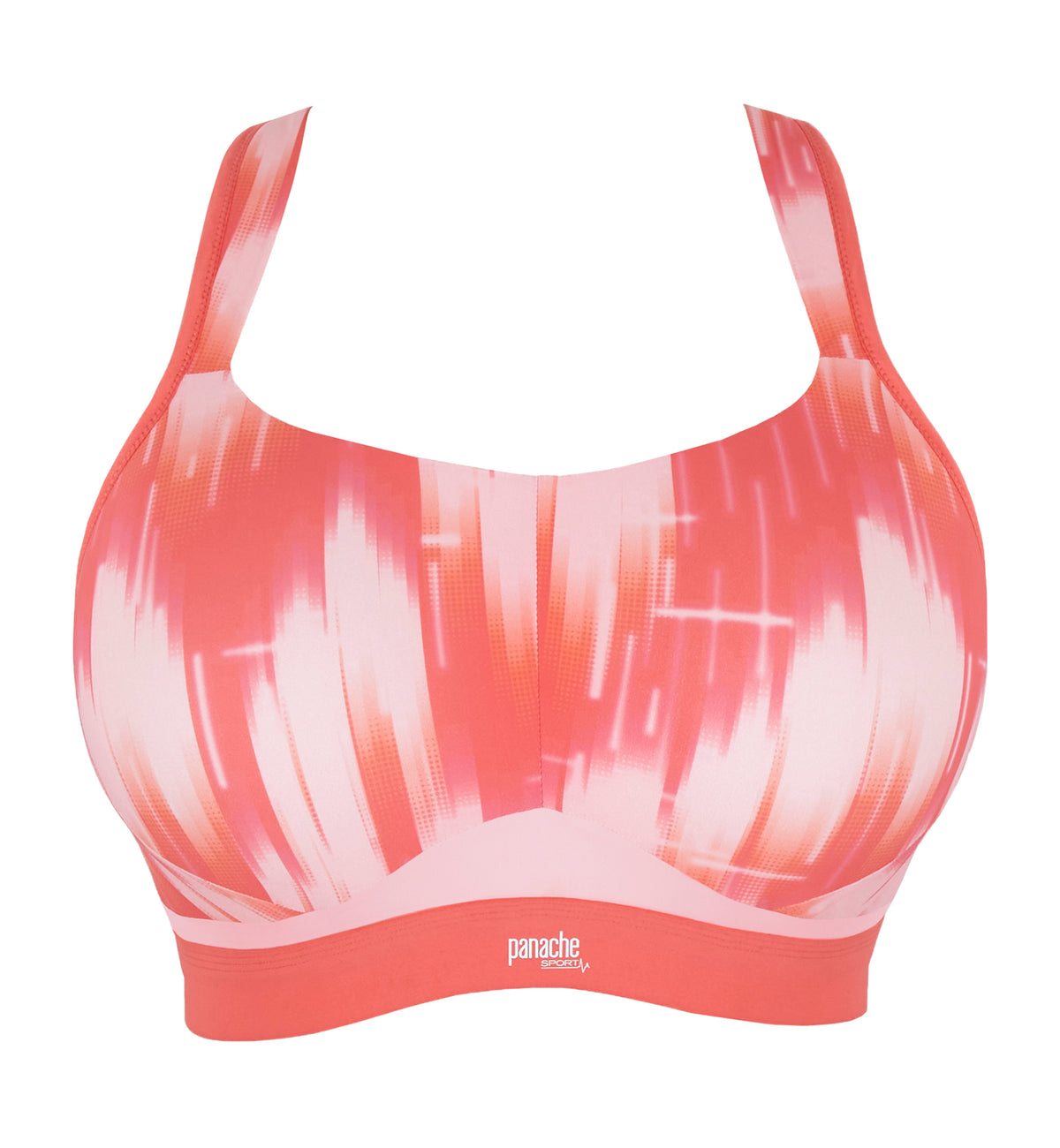 Panache Boundless Racerback Non-Wire Sports Bra (7341),28DD,Pink Abstract - Pink Abstract,28DD