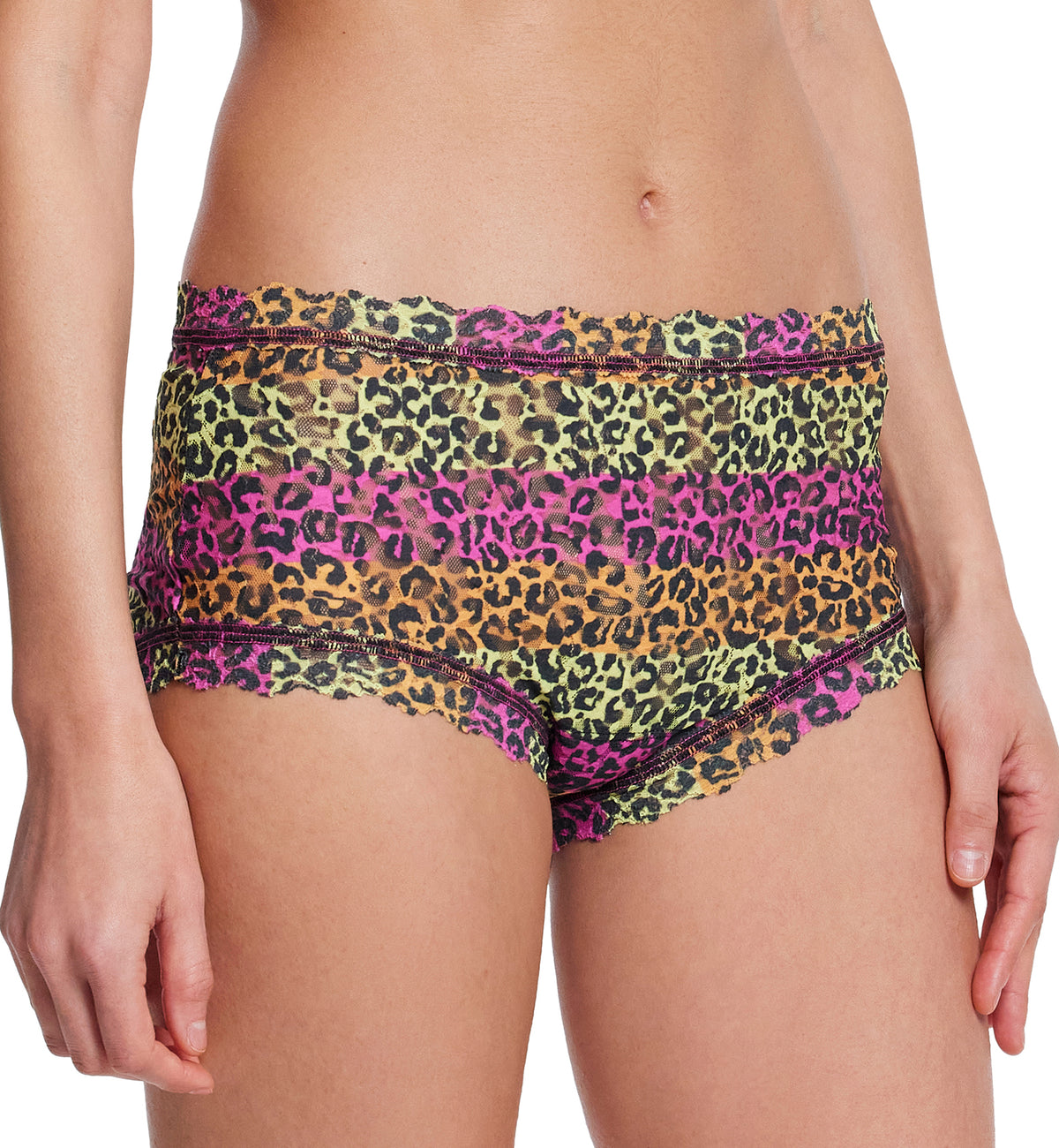 Hanky Panky Signature Lace High Rise Printed Boyshort (PR481292),XS,It's Electric - It's Electric,XS