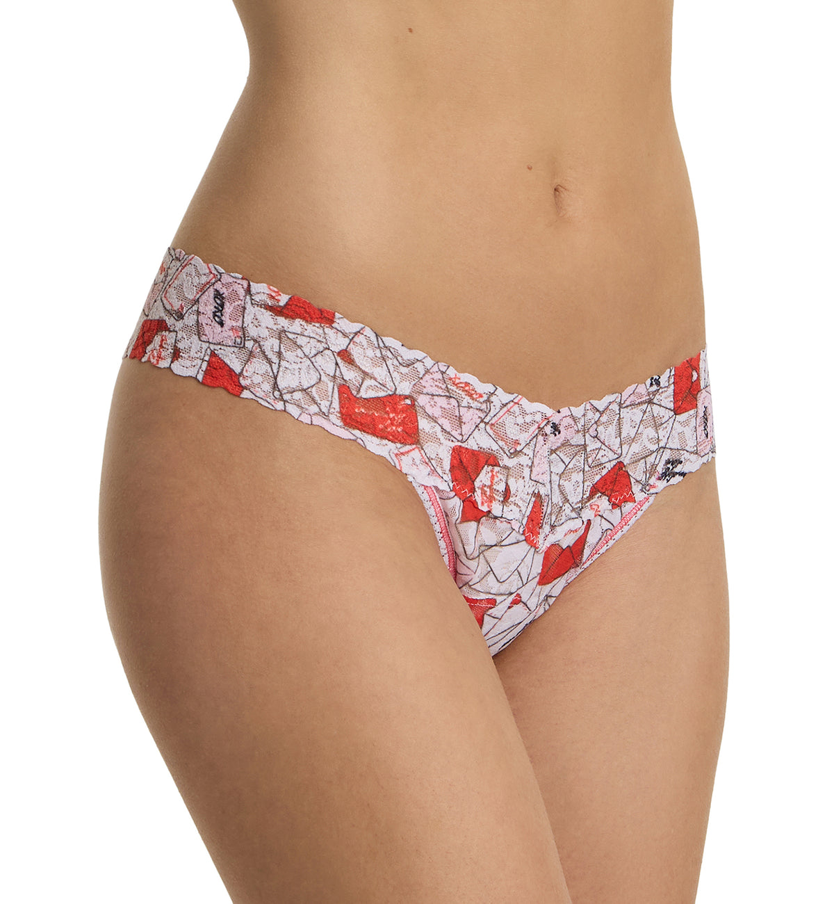 Hanky Panky Signature Lace Printed Low Rise Thong (PR4911P),With Love - With Love,One Size