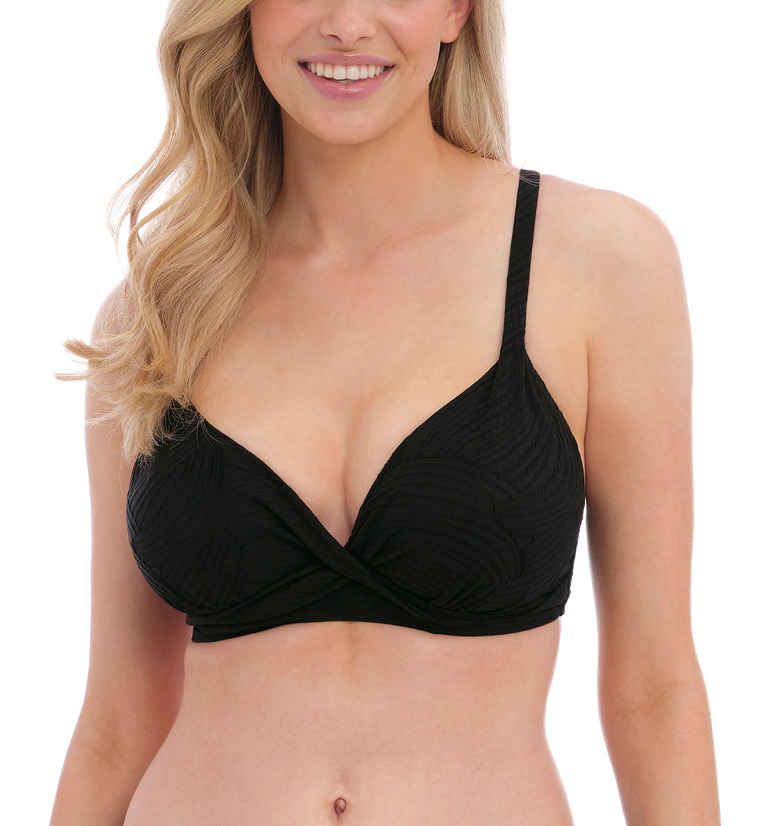 Fantasie Ottawa Plunge Underwire Convertible Bikini Top (6495),30D,Black - Black,30D
