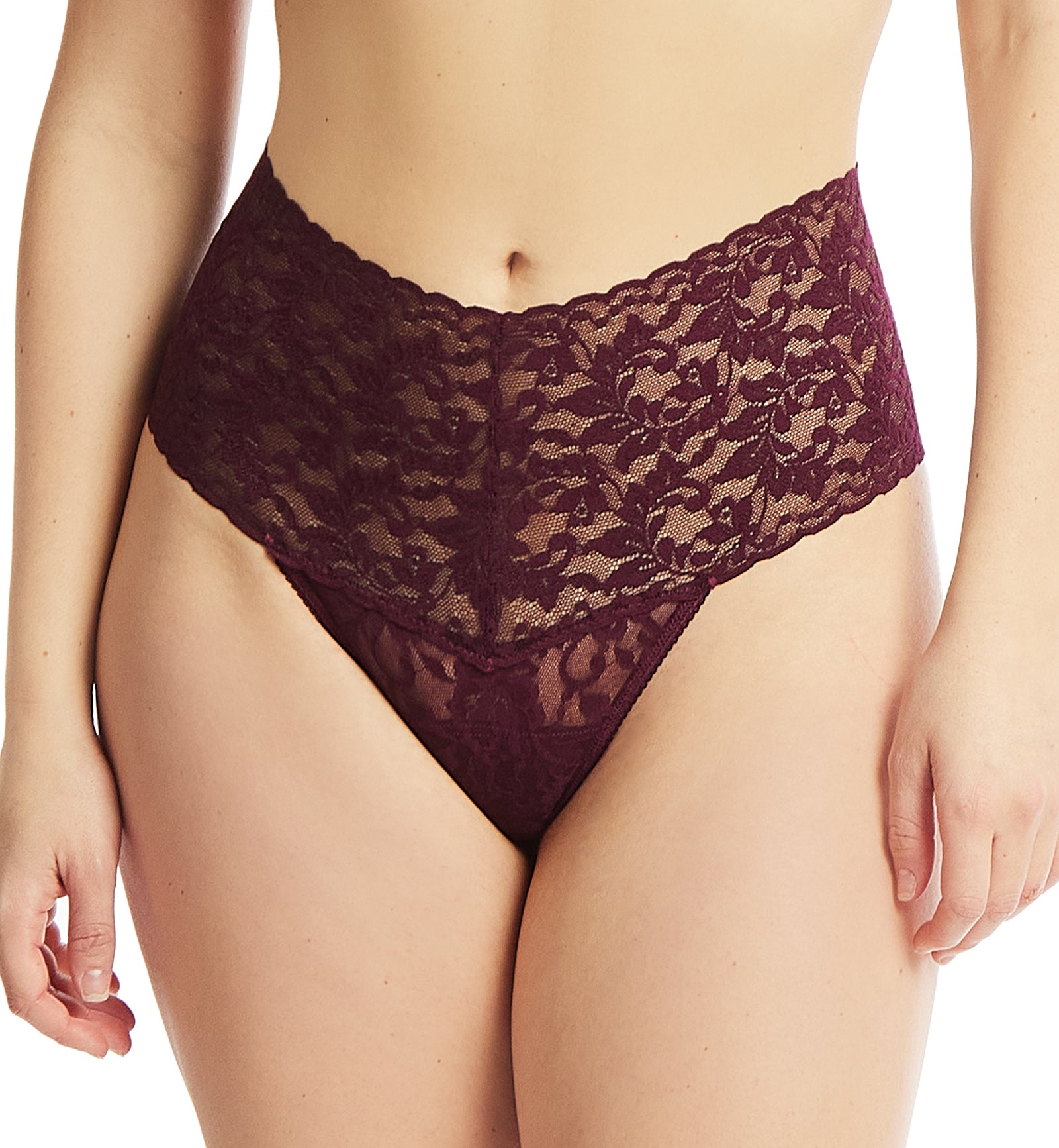 Hanky Panky Retro Lace Thong (9K1926P),Dried Cherry - Dried Cherry,One Size