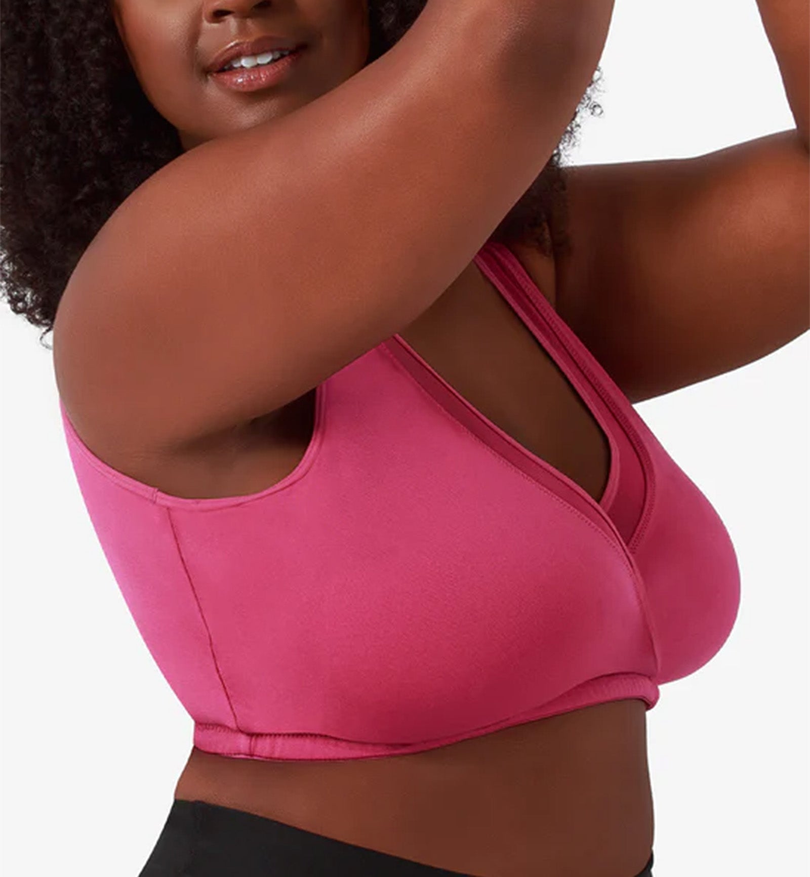 Leading Lady Charlene Seamless Cross-over Bralette (5511),Medium,Magenta Haze - Magenta Haze,Medium