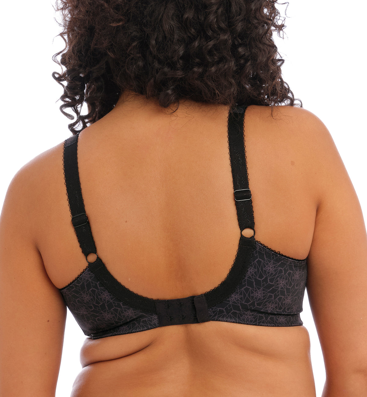 Elomi Kim Banded Stretch Lace Plunge Underwire Bra (4340),32GG,Black - Black,32GG