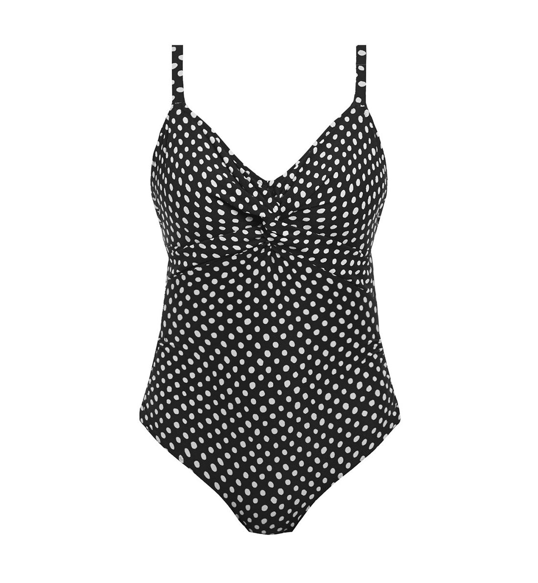 Fantasie Santa Monica Twist Front Underwire Swimsuit (6728),32E,Black/White - Black/White,32E