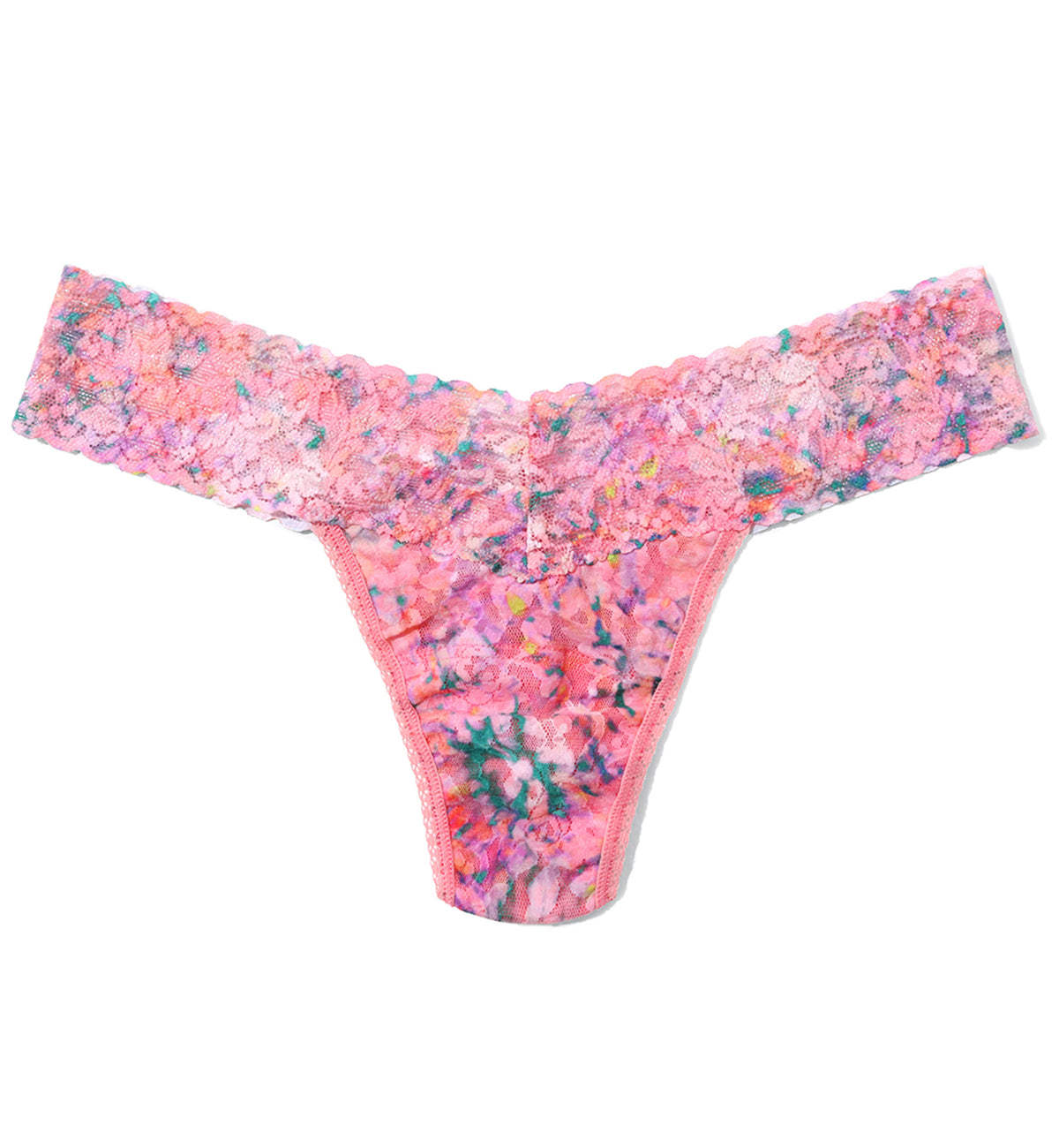 Hanky Panky Signature Lace Printed Low Rise Thong (PR4911P),Blushing Blooms - Blushing Blooms,One Size