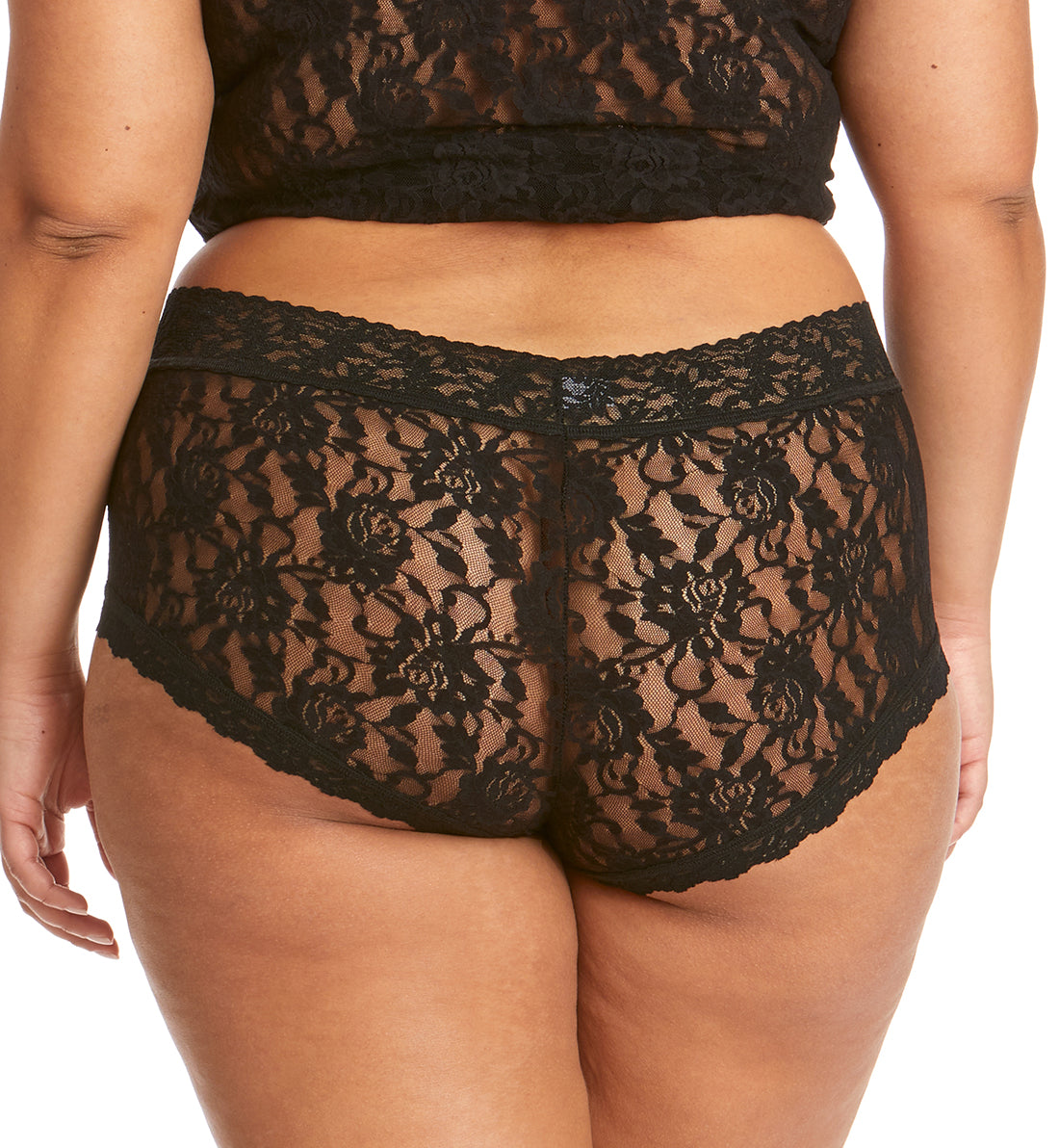 Hanky Panky Signature Lace Wideband Boyshort PLUS (481281X),1X,Black - Black,1X