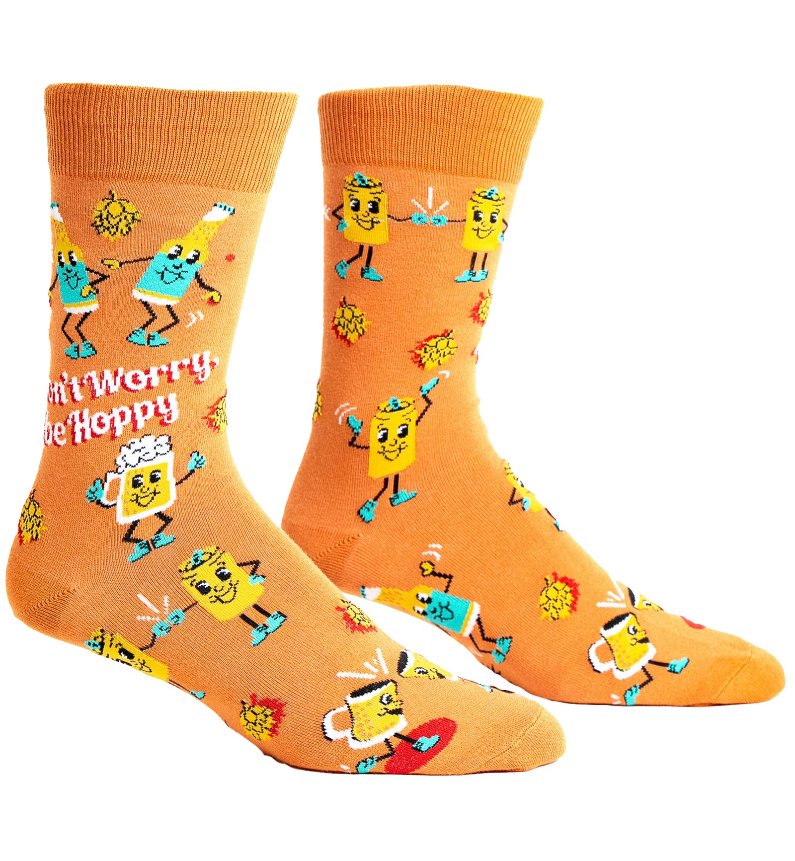 SOCK it to me Men's Crew Socks (MEF0665),Don't Worry Be Hoppy - Don't Worry Be Hoppy,One Size