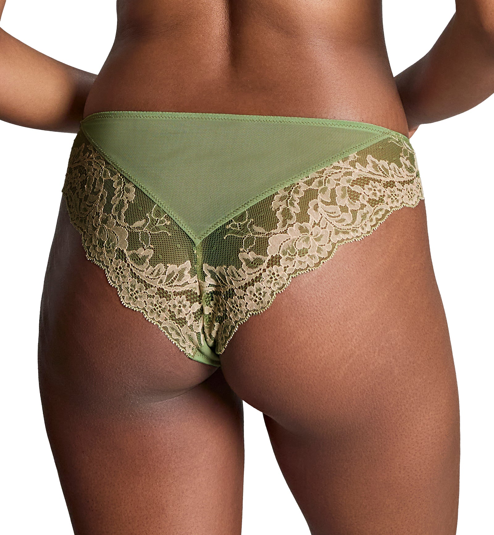 Panache Ana Brazilian Panty (9392),Small,Sage/Sand - Sage/Sand,Small