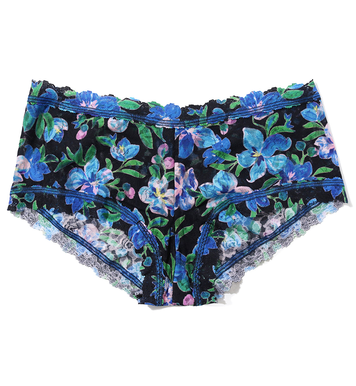 Hanky Panky Signature Lace Printed Boyshort (PR4812P),XS,Ocean Blooms - Ocean Blooms,XS