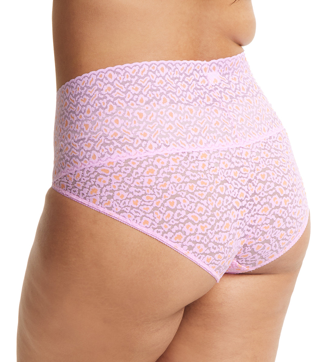 Hanky Panky Cross Dyed Leopard Retro V-Kini (7J2121X),2X,Rose/Orange Blossom - Rose/Orange Blossom,2X